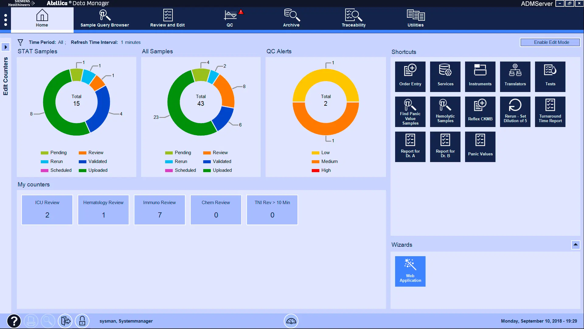 screenshot of Atellica Data Manager
